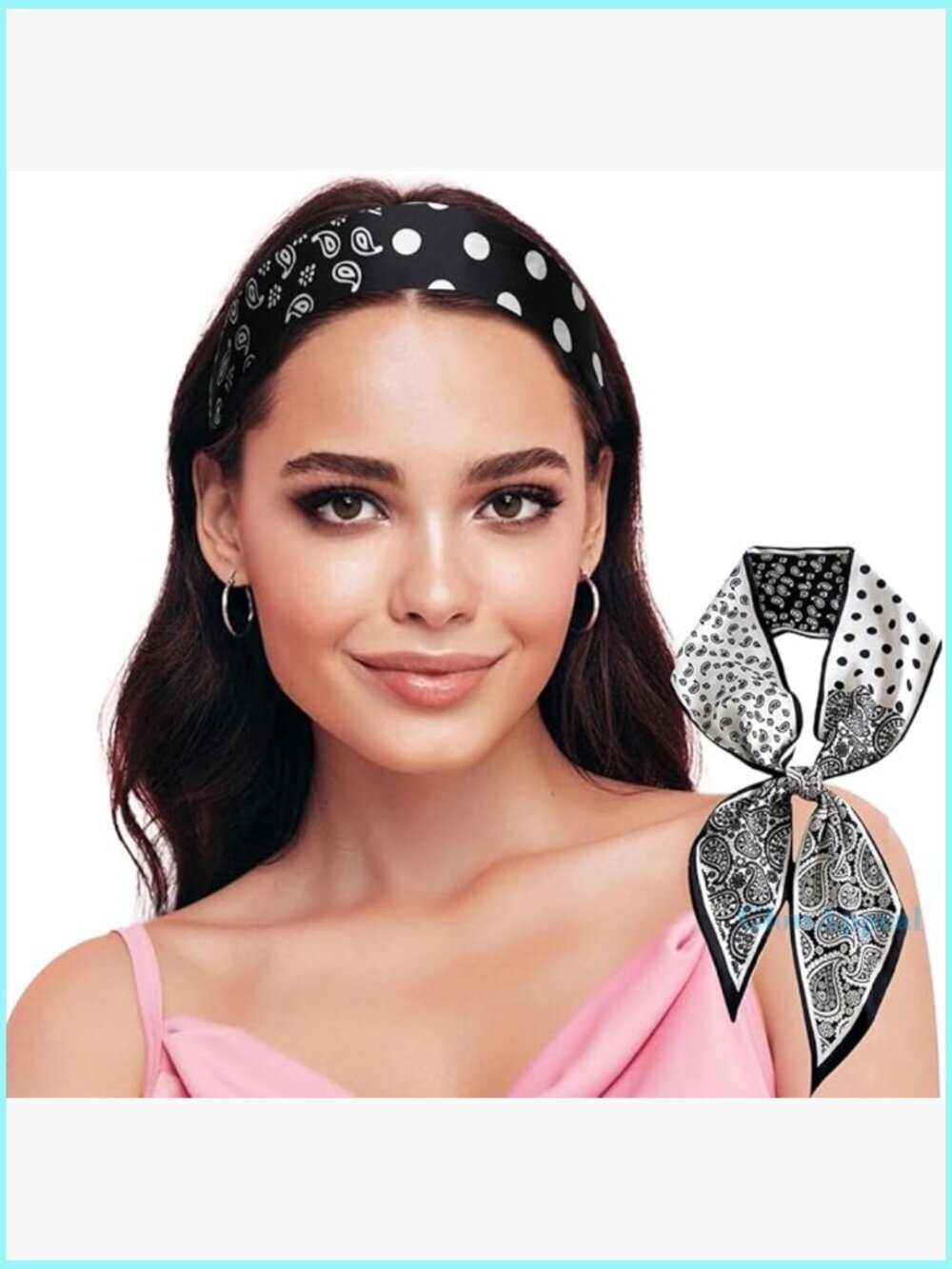 Silk-Like Polyester Scarf, 59x5.9 Inches, Multi-Purpose Headband Bag Accessory